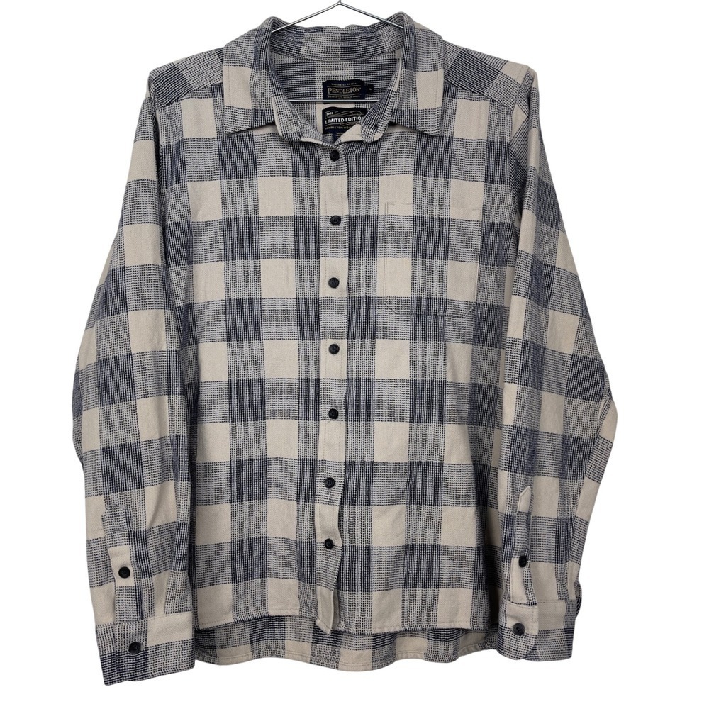 Pendleton Limited Edition Shadow Plaid Long Sleeve Button Up Flannel Shirt Large